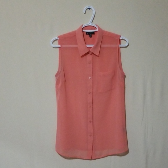 🌸Sheer Pink Sleeveless Blouse - Picture 1 of 3